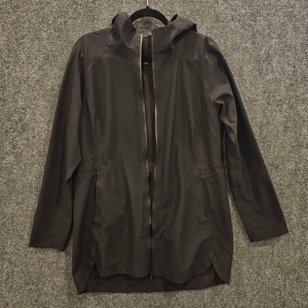 Lululemon Black Hooded Waterproof Rain Jacket Windbreaker Women's Size L